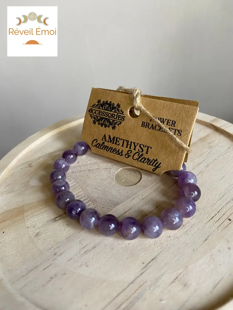 Bracelet de puissance Améthyste - Calme et Clarté