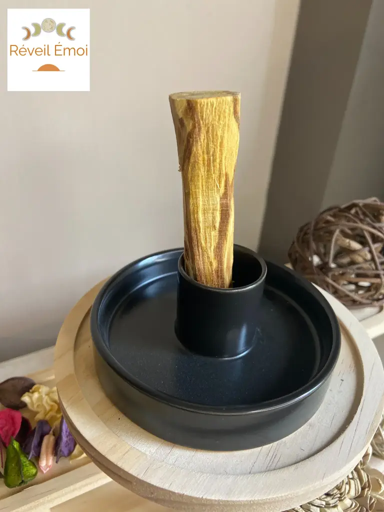 Porte Encens Céramique Noir pour Palo Santo