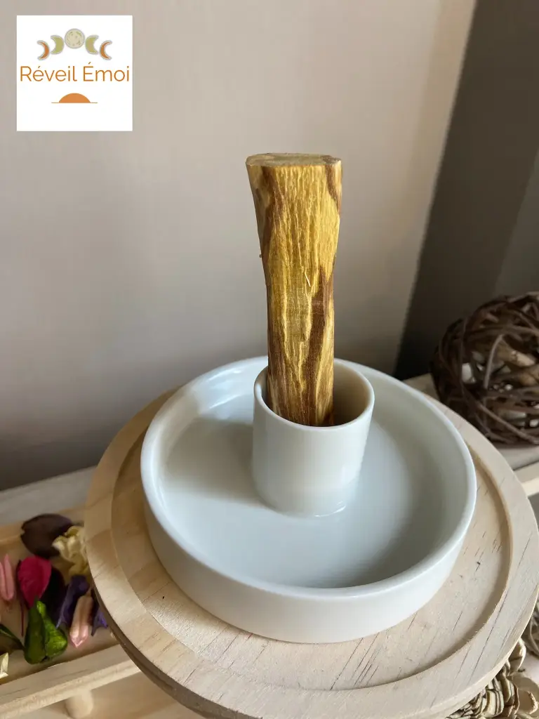 [PEC-007] Porte Encens Céramique Blanc pour Palo Santo 