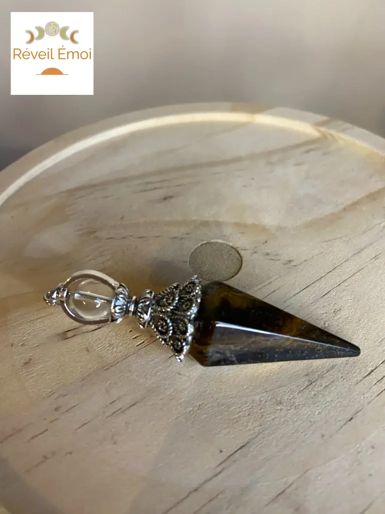 [PDFB-OTG] Pendule Oeil de Tigre 6 faces & Métal