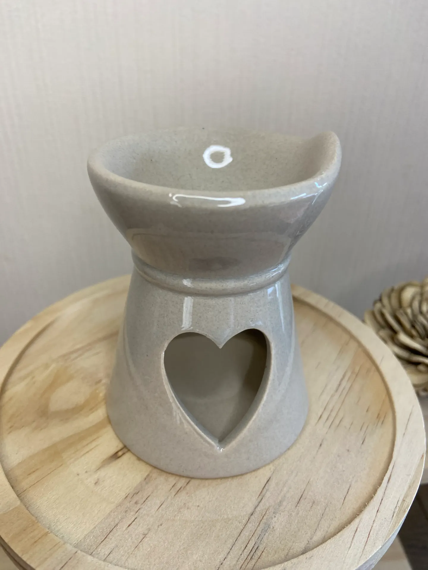 Brûleur cire à fondre aromatique cœur beige
