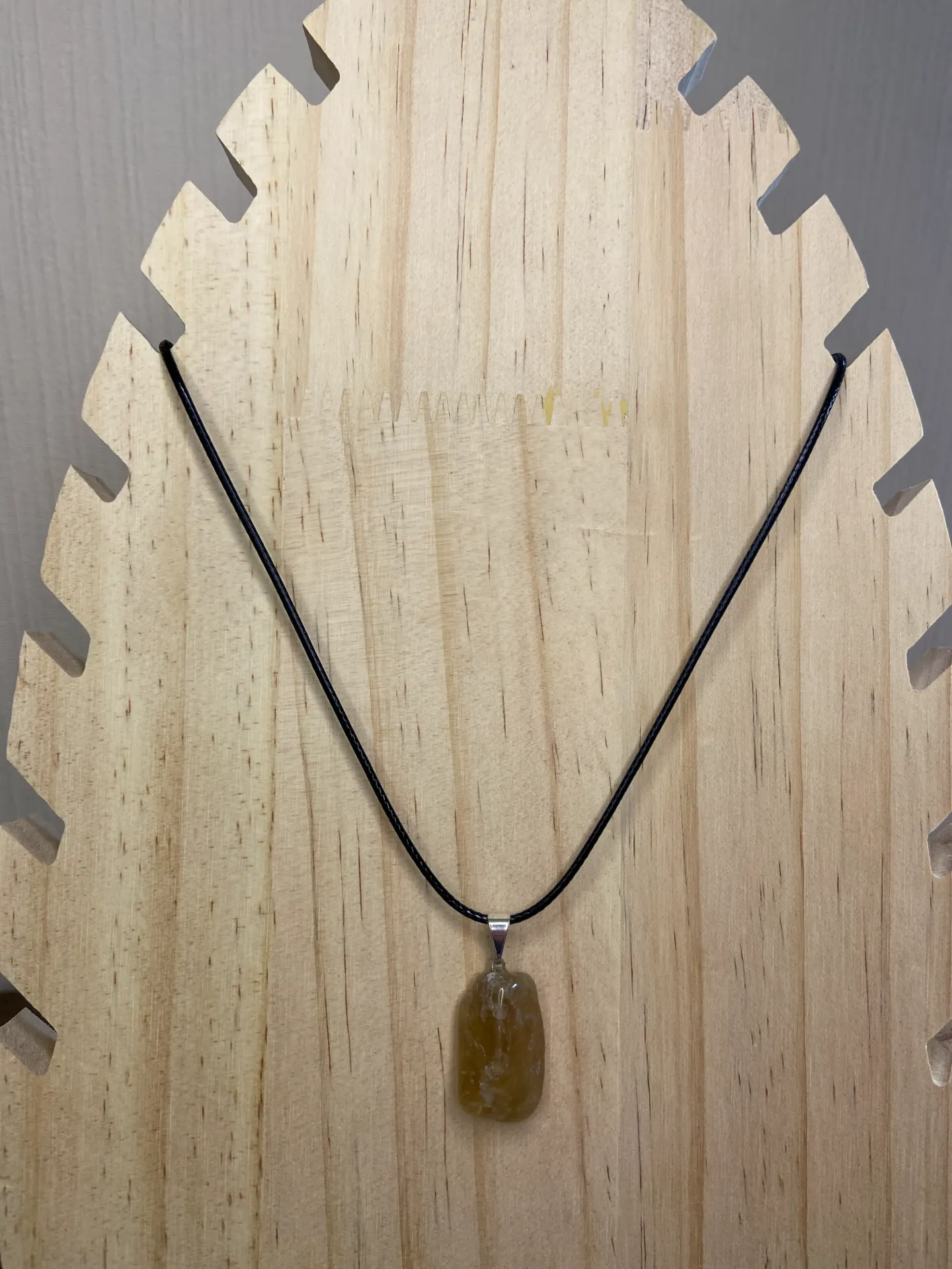 [PEN-CIT-COR] Pendentif en pierre précieuse citrine naturelle sur cordon ciré