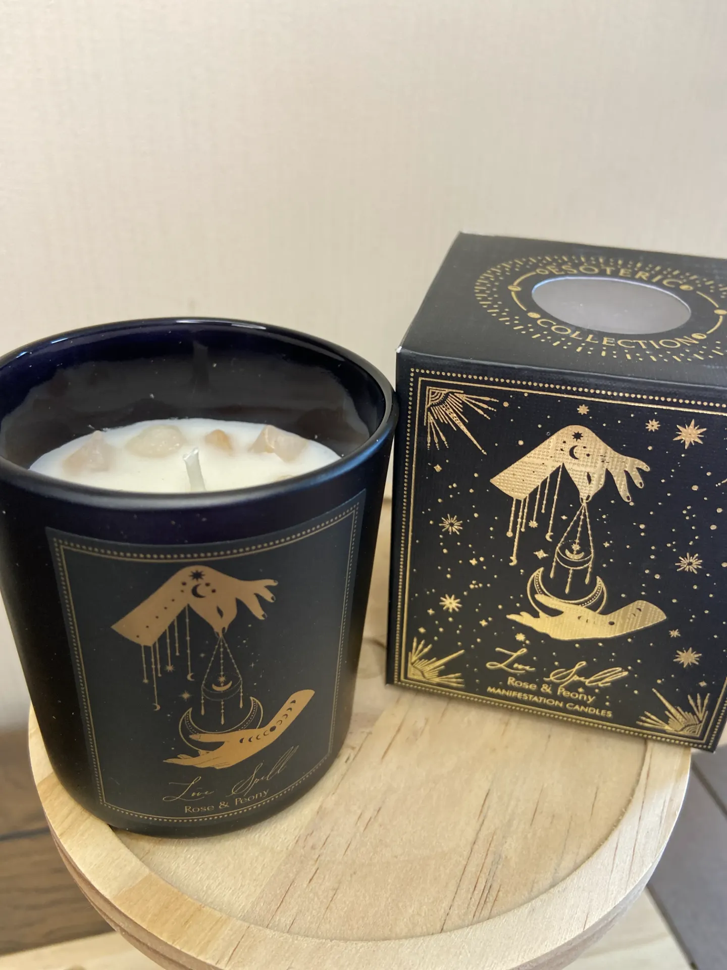 Bougie d'intention Love spell en verre