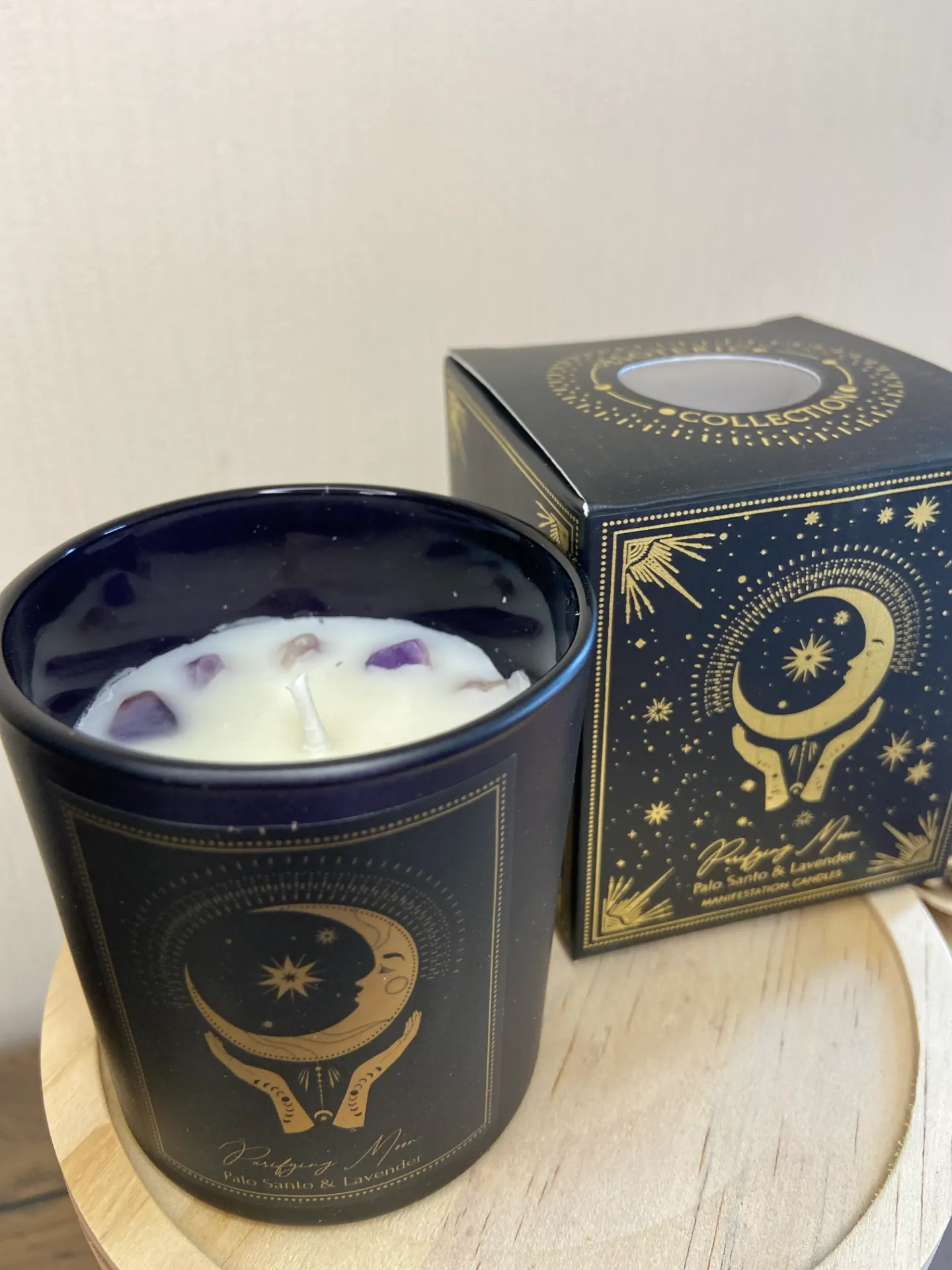 Bougie d'intention Puryfing Moon en verre