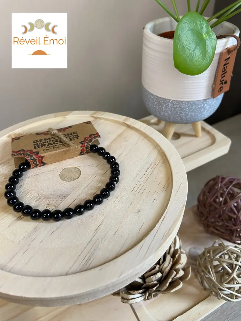 Bracelet de Manifestation - Agate Noire - Protection