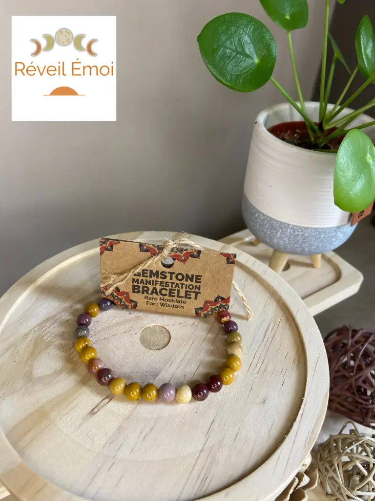 [MANB-12] Bracelet de Manifestation - Mokaite Rare - Sagesse
