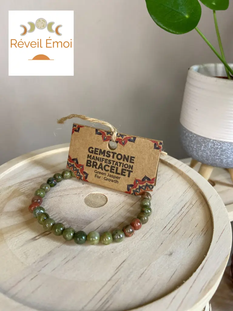 Bracelet de Manifestation - Jaspe Vert - Croissance