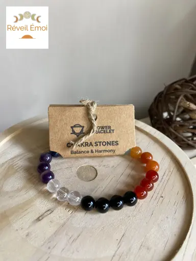 [AWPS-13] Bracelet de puissance pierres des chakras - Equilibre et Harmonie