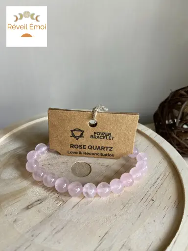 [AWPS-05] Bracelet de puissance Quartz rose - Amour et Réconciliation