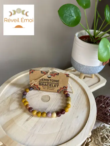 [MANB-12] Bracelet de Manifestation - Mokaite Rare - Sagesse
