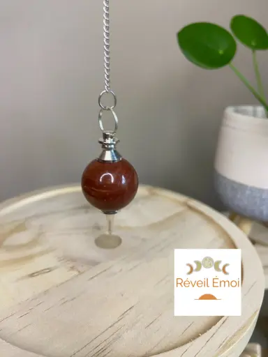 [PEN-08] Pendule Jaspe Rouge