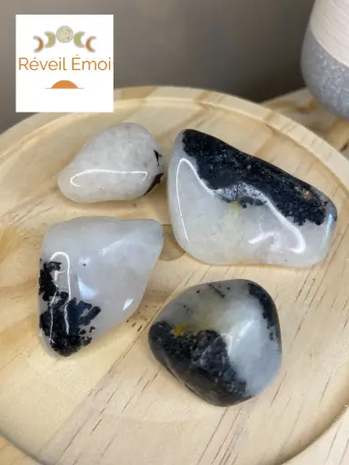 [QUA-02] Quartz Tourmaline pierre polie